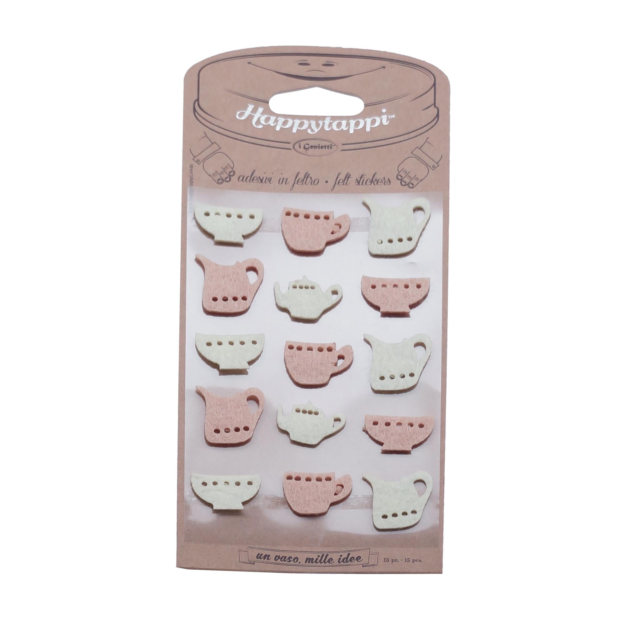ADESIVI IN FELTRO SET 15 PZ HAPPYTAPPI