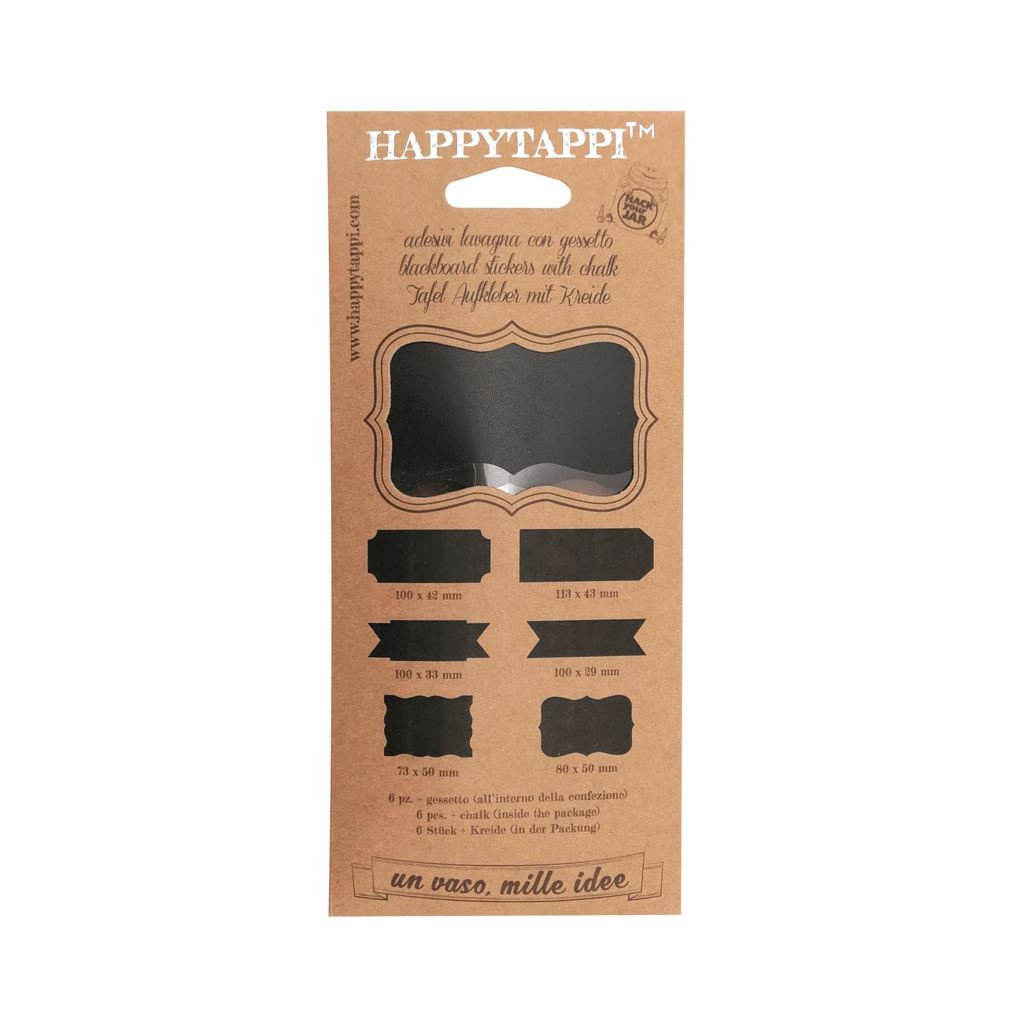 ADESIVI LAVAGNA CON GESSETTO SET 6 PZ HAPPYTAPPI