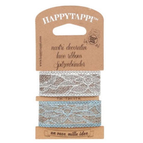 NASTRI DECORATIVI 1 M SET 2 PZ HAPPYTAPPI BIANCO E AZZURRO