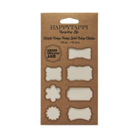 ETICHETTE VINTAGE ROSSE 48 PEZZI HAPPYTAPPI