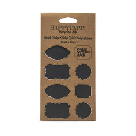 ETICHETTE LAVAGNA VINTAGE NERE 48 PEZZIHAPPYTAPPI