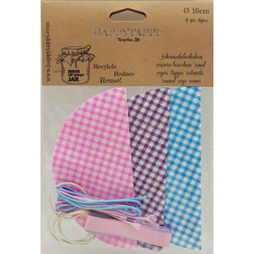 COPRI TAPPO ROTONDO SET 6 PZ QUADRETTI ROSA AZZURRO VIOLA HAPPYTAPPI