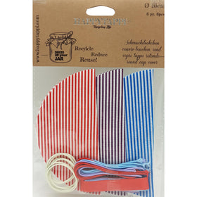 COPRI TAPPO ROTONDO SET 6 PZ RIGHE VIOLABLU ROSSO HAPPYTAPPI
